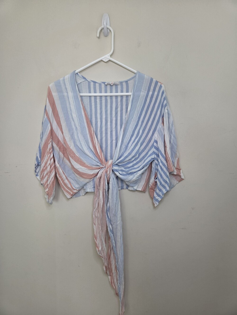 Women's L'Atiste By Amy Striped Tie Front Top Sz Small
